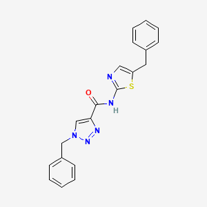 molecular formula C20H17N5OS B7538621 1-benzyl-N-(5-benzyl-1,3-thiazol-2-yl)triazole-4-carboxamide 