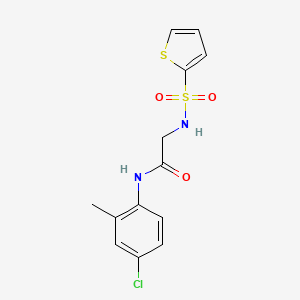 molecular formula C13H13ClN2O3S2 B7538686 N-(4-chloro-2-methylphenyl)-2-(thiophen-2-ylsulfonylamino)acetamide 