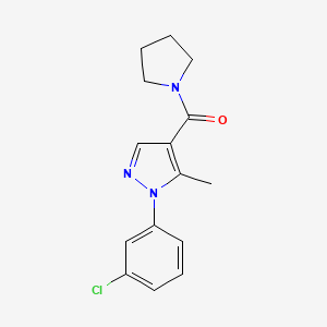 molecular formula C15H16ClN3O B7538692 [1-(3-Chlorophenyl)-5-methylpyrazol-4-yl]-pyrrolidin-1-ylmethanone 