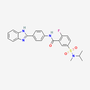 molecular formula C24H23FN4O3S B7538694 N-[4-(1H-benzimidazol-2-yl)phenyl]-2-fluoro-5-[methyl(propan-2-yl)sulfamoyl]benzamide 