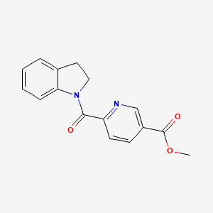 molecular formula C16H14N2O3 B7538712 Methyl 6-(2,3-dihydroindole-1-carbonyl)pyridine-3-carboxylate 