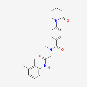 molecular formula C23H27N3O3 B7538726 N-[2-(2,3-dimethylanilino)-2-oxoethyl]-N-methyl-4-(2-oxopiperidin-1-yl)benzamide 