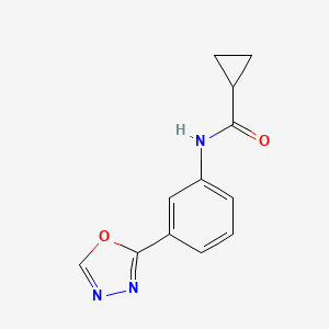 molecular formula C12H11N3O2 B7538738 N-[3-(1,3,4-oxadiazol-2-yl)phenyl]cyclopropanecarboxamide 
