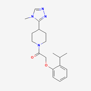 molecular formula C19H26N4O2 B7538748 1-[4-(4-Methyl-1,2,4-triazol-3-yl)piperidin-1-yl]-2-(2-propan-2-ylphenoxy)ethanone 