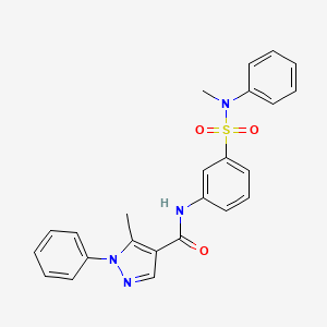 molecular formula C24H22N4O3S B7538755 5-methyl-N-[3-[methyl(phenyl)sulfamoyl]phenyl]-1-phenylpyrazole-4-carboxamide 