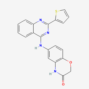6-[(2-thiophen-2-ylquinazolin-4-yl)amino]-4H-1,4-benzoxazin-3-one