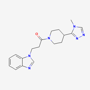 molecular formula C18H22N6O B7538777 3-(Benzimidazol-1-yl)-1-[4-(4-methyl-1,2,4-triazol-3-yl)piperidin-1-yl]propan-1-one 