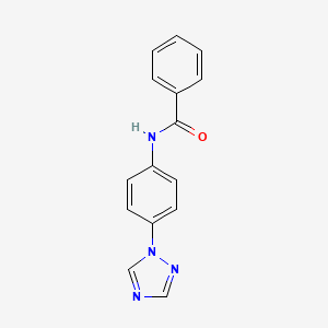 molecular formula C15H12N4O B7538793 N-[4-(1,2,4-triazol-1-yl)phenyl]benzamide 