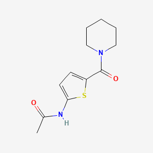 molecular formula C12H16N2O2S B7538828 N-[5-(piperidine-1-carbonyl)thiophen-2-yl]acetamide 