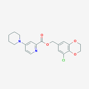 (5-Chloro-2,3-dihydro-1,4-benzodioxin-7-yl)methyl 4-piperidin-1-ylpyridine-2-carboxylate