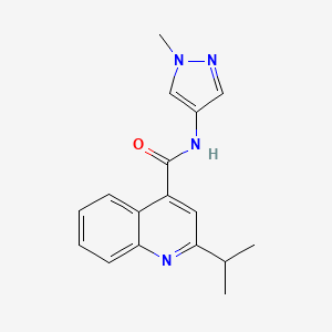 molecular formula C17H18N4O B7538850 N-(1-methylpyrazol-4-yl)-2-propan-2-ylquinoline-4-carboxamide 
