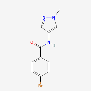 molecular formula C11H10BrN3O B7538855 4-bromo-N-(1-methylpyrazol-4-yl)benzamide 