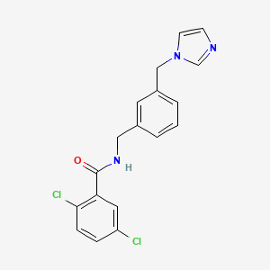 molecular formula C18H15Cl2N3O B7538861 2,5-dichloro-N-[[3-(imidazol-1-ylmethyl)phenyl]methyl]benzamide 