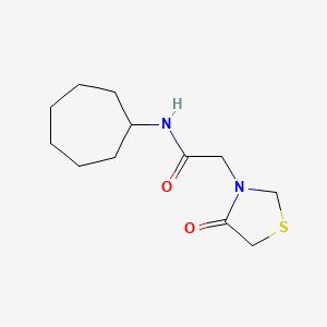 molecular formula C12H20N2O2S B7538918 N-cycloheptyl-2-(4-oxo-1,3-thiazolidin-3-yl)acetamide 