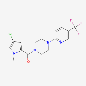 molecular formula C16H16ClF3N4O B7538923 (4-Chloro-1-methylpyrrol-2-yl)-[4-[5-(trifluoromethyl)pyridin-2-yl]piperazin-1-yl]methanone 