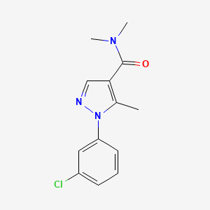 molecular formula C13H14ClN3O B7538930 1-(3-chlorophenyl)-N,N,5-trimethylpyrazole-4-carboxamide 