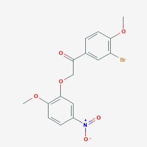 molecular formula C16H14BrNO6 B7538949 1-(3-Bromo-4-methoxyphenyl)-2-(2-methoxy-5-nitrophenoxy)ethanone 