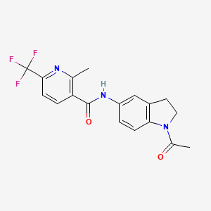 molecular formula C18H16F3N3O2 B7538984 N-(1-acetyl-2,3-dihydroindol-5-yl)-2-methyl-6-(trifluoromethyl)pyridine-3-carboxamide 