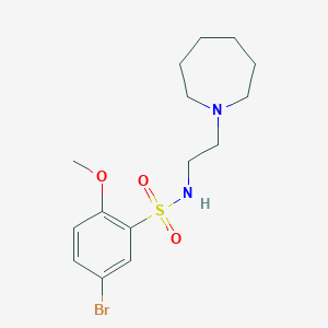 molecular formula C15H23BrN2O3S B7538993 N-[2-(azepan-1-yl)ethyl]-5-bromo-2-methoxybenzenesulfonamide 