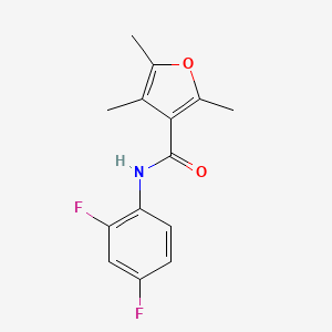 molecular formula C14H13F2NO2 B7539003 N-(2,4-difluorophenyl)-2,4,5-trimethylfuran-3-carboxamide 