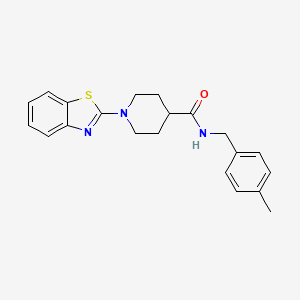 molecular formula C21H23N3OS B7539007 1-(1,3-benzothiazol-2-yl)-N-[(4-methylphenyl)methyl]piperidine-4-carboxamide 