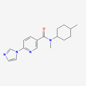 molecular formula C17H22N4O B7539036 6-imidazol-1-yl-N-methyl-N-(4-methylcyclohexyl)pyridine-3-carboxamide 