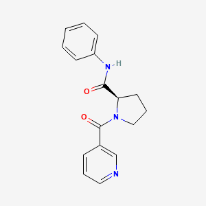 molecular formula C17H17N3O2 B7539048 (2R)-N-phenyl-1-(pyridine-3-carbonyl)pyrrolidine-2-carboxamide 