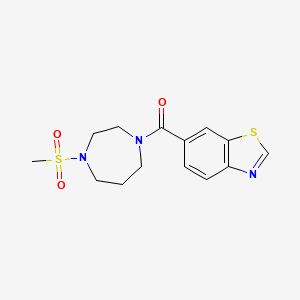 molecular formula C14H17N3O3S2 B7539067 1,3-Benzothiazol-6-yl-(4-methylsulfonyl-1,4-diazepan-1-yl)methanone 