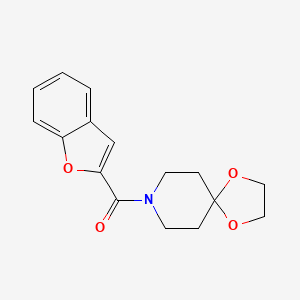 molecular formula C16H17NO4 B7539075 1-Benzofuran-2-yl(1,4-dioxa-8-azaspiro[4.5]decan-8-yl)methanone 