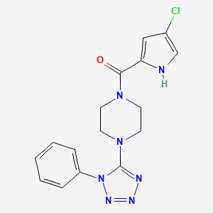 molecular formula C16H16ClN7O B7539079 (4-chloro-1H-pyrrol-2-yl)-[4-(1-phenyltetrazol-5-yl)piperazin-1-yl]methanone 