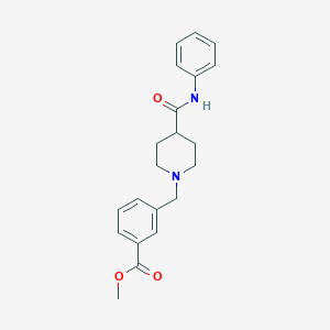 molecular formula C21H24N2O3 B7539098 Methyl 3-[[4-(phenylcarbamoyl)piperidin-1-yl]methyl]benzoate 