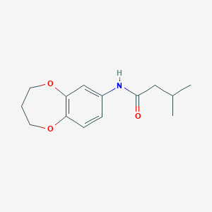 molecular formula C14H19NO3 B7539106 N-(3,4-dihydro-2H-1,5-benzodioxepin-7-yl)-3-methylbutanamide 
