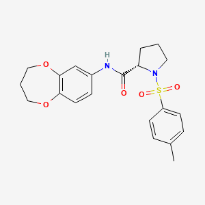 molecular formula C21H24N2O5S B7539110 (2S)-N-(3,4-dihydro-2H-1,5-benzodioxepin-7-yl)-1-(4-methylphenyl)sulfonylpyrrolidine-2-carboxamide 