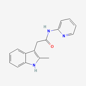 molecular formula C16H15N3O B7539121 2-(2-methyl-1H-indol-3-yl)-N-pyridin-2-ylacetamide 