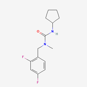 molecular formula C14H18F2N2O B7539134 3-Cyclopentyl-1-[(2,4-difluorophenyl)methyl]-1-methylurea 