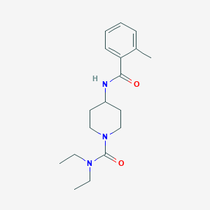 molecular formula C18H27N3O2 B7539152 N,N-diethyl-4-[(2-methylbenzoyl)amino]piperidine-1-carboxamide 