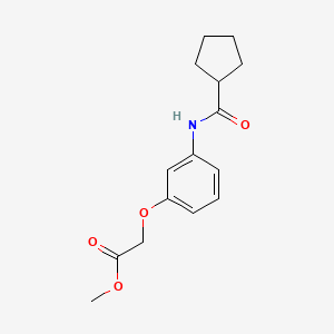 molecular formula C15H19NO4 B7539153 Methyl 2-[3-(cyclopentanecarbonylamino)phenoxy]acetate 