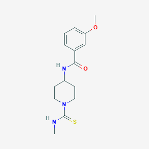 molecular formula C15H21N3O2S B7539154 3-methoxy-N-[1-(methylcarbamothioyl)piperidin-4-yl]benzamide 