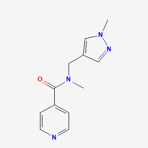 molecular formula C12H14N4O B7539166 N-methyl-N-[(1-methylpyrazol-4-yl)methyl]pyridine-4-carboxamide 