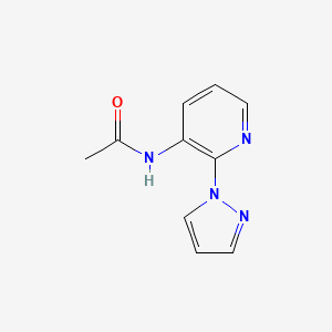 molecular formula C10H10N4O B7539175 N-(2-pyrazol-1-ylpyridin-3-yl)acetamide 