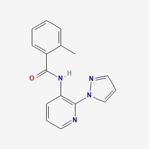 molecular formula C16H14N4O B7539183 2-methyl-N-(2-pyrazol-1-ylpyridin-3-yl)benzamide 