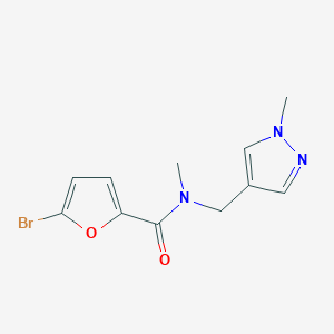 molecular formula C11H12BrN3O2 B7539191 5-bromo-N-methyl-N-[(1-methylpyrazol-4-yl)methyl]furan-2-carboxamide 