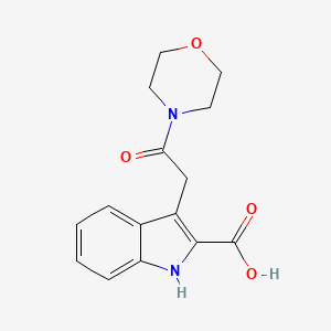 molecular formula C15H16N2O4 B7539199 3-(2-morpholin-4-yl-2-oxoethyl)-1H-indole-2-carboxylic acid 