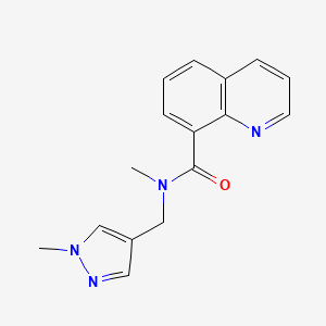 molecular formula C16H16N4O B7539206 N-methyl-N-[(1-methylpyrazol-4-yl)methyl]quinoline-8-carboxamide 
