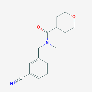 molecular formula C15H18N2O2 B7539215 N-[(3-cyanophenyl)methyl]-N-methyloxane-4-carboxamide 
