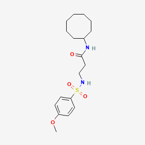 molecular formula C18H28N2O4S B7539219 N~1~-cyclooctyl-N~3~-[(4-methoxyphenyl)sulfonyl]-beta-alaninamide 