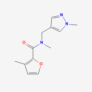 molecular formula C12H15N3O2 B7539227 N,3-dimethyl-N-[(1-methylpyrazol-4-yl)methyl]furan-2-carboxamide 