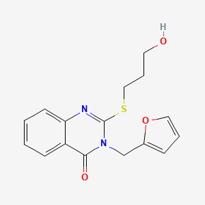 molecular formula C16H16N2O3S B7539245 3-(Furan-2-ylmethyl)-2-(3-hydroxypropylsulfanyl)quinazolin-4-one 