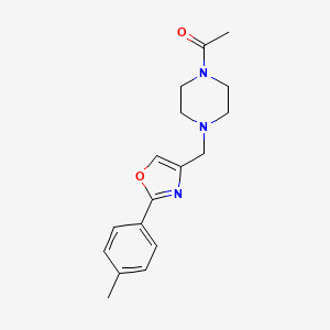 molecular formula C17H21N3O2 B7539297 1-[4-[[2-(4-Methylphenyl)-1,3-oxazol-4-yl]methyl]piperazin-1-yl]ethanone 