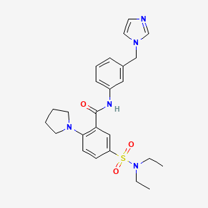 molecular formula C25H31N5O3S B7539318 5-(diethylsulfamoyl)-N-[3-(imidazol-1-ylmethyl)phenyl]-2-pyrrolidin-1-ylbenzamide 